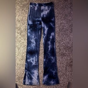 Blue Tie-Dye Flare Pants